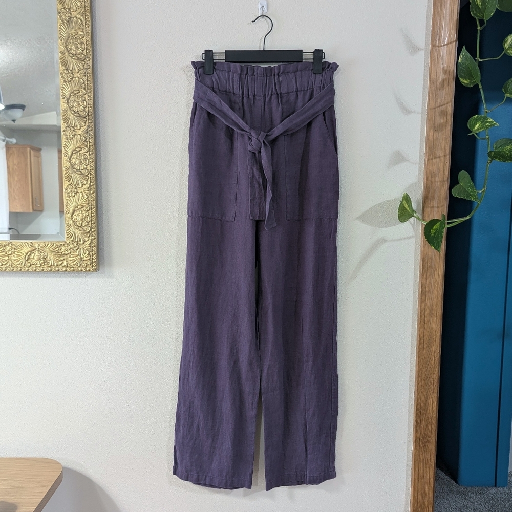Love & Confuse Linen Paper Bag Pants